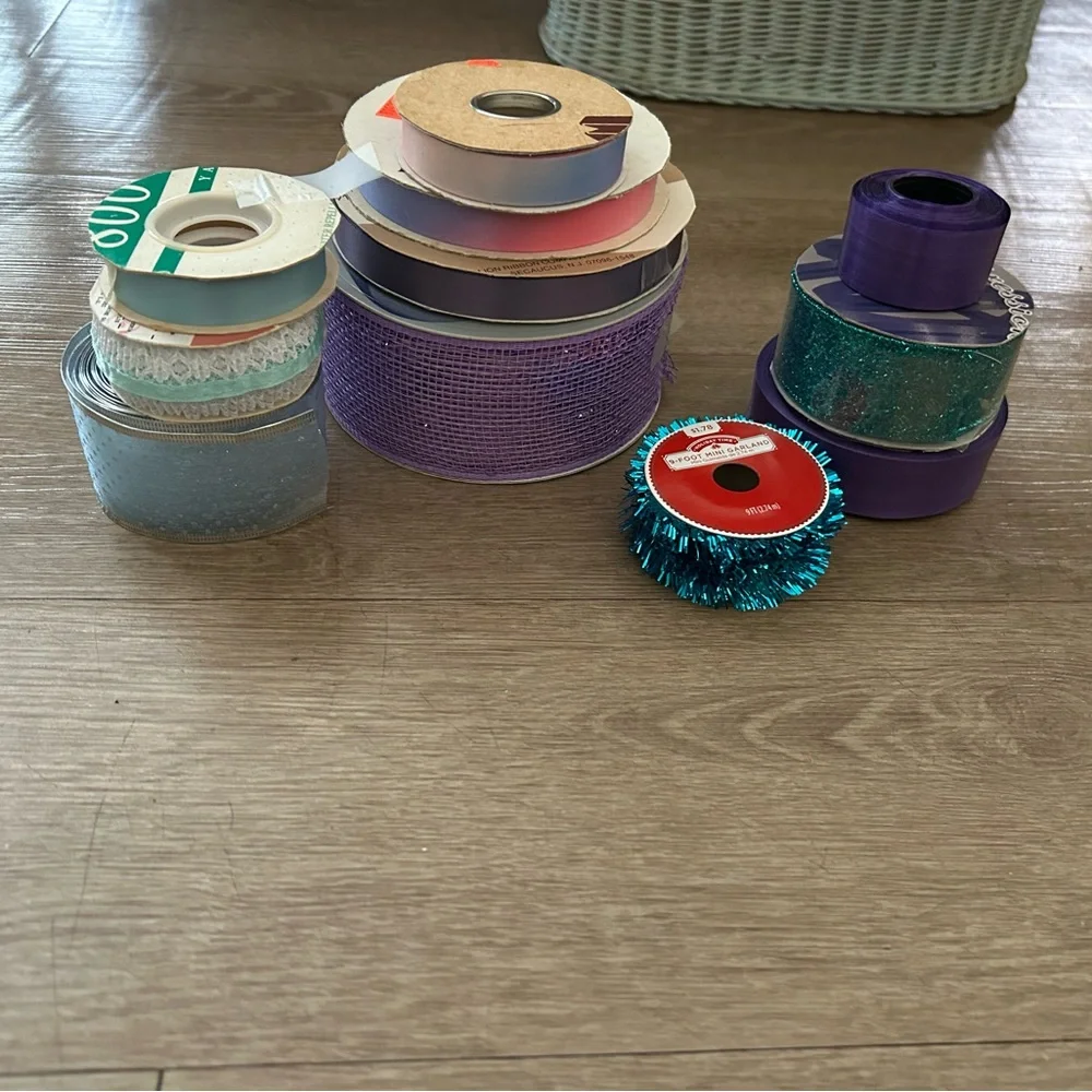 Lot of Assorted Vintage Ribbon for Craft Projects Holidays Gift Wrapping